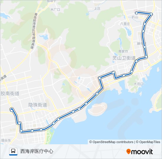黄岛308路 bus Line Map