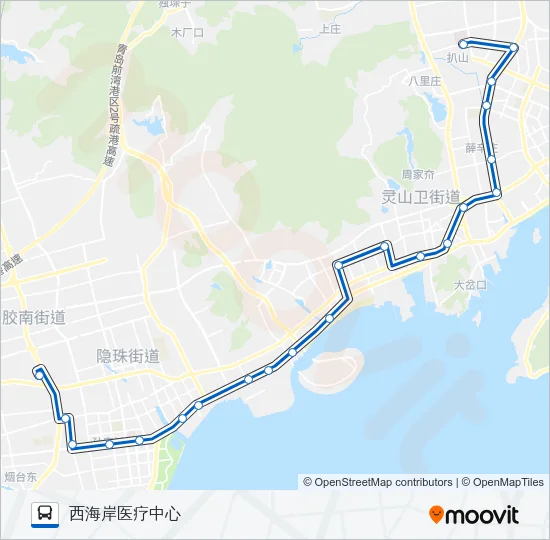 黄岛308路 Bus Line Map