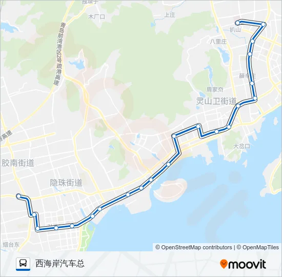 黄岛308路 Bus Line Map