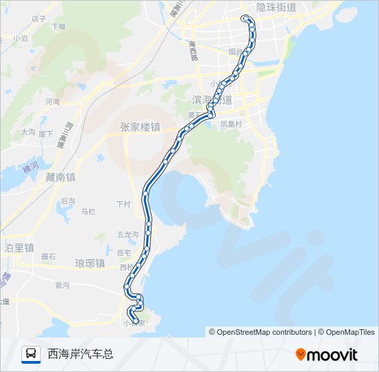 公交黄岛501路的线路图