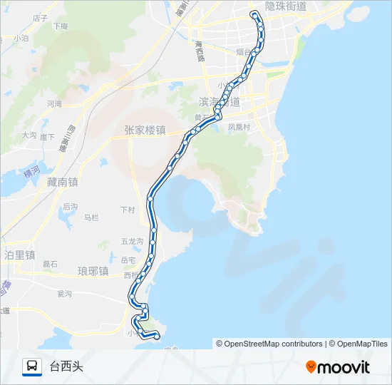 黄岛501路 Bus Line Map