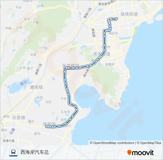 黄岛502路 Bus Line Map