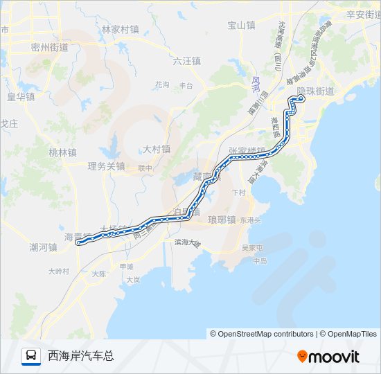 公交黄岛513路的线路图