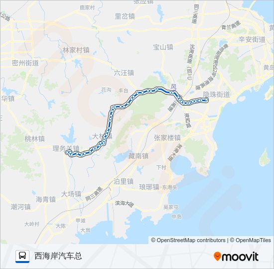 公交黄岛516路的线路图