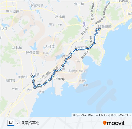 公交黄岛523路的线路图