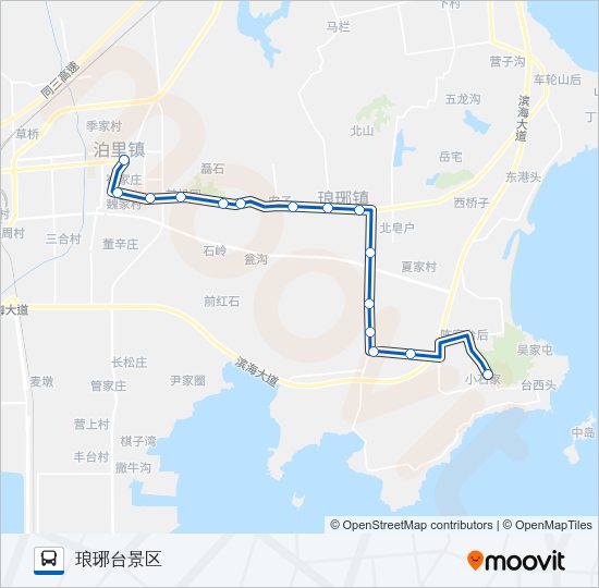 公交黄岛601路的线路图