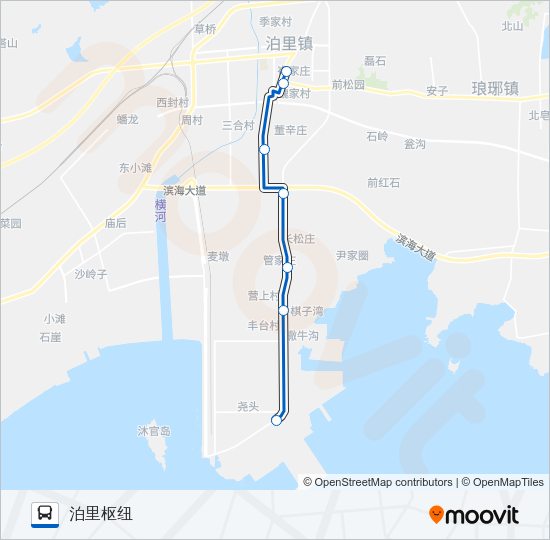 公交黄岛708路的线路图