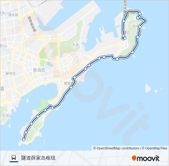 公交黄岛808路的线路图