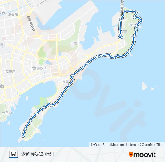 黄岛808路 Bus Line Map