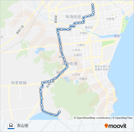 公交胶南103B路的线路图