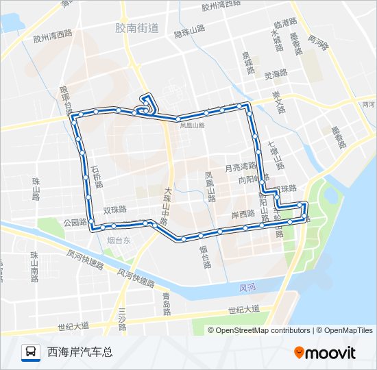 胶南10路西线 bus Line Map