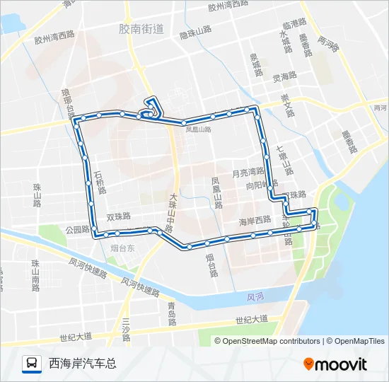 胶南10路西线 Bus Line Map