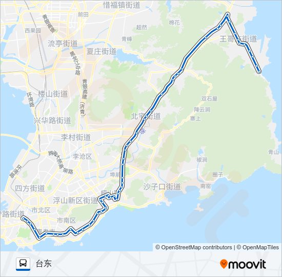 公交旅游专110路路的线路图