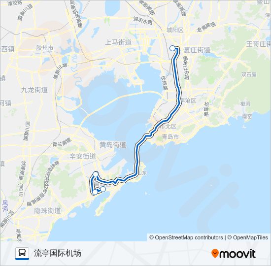 机场巴士黄岛专线 bus Line Map