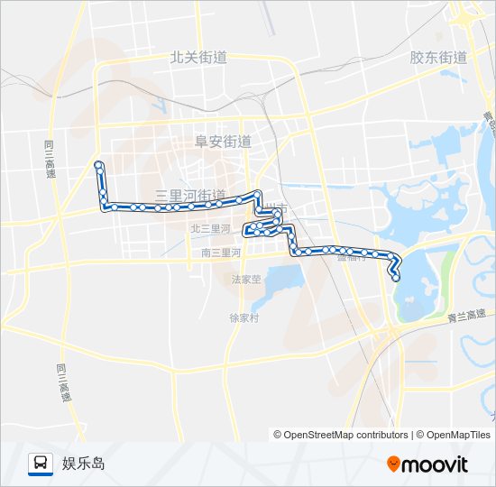 胶州501路空调 bus Line Map