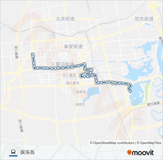 公交胶州501空调路的线路图