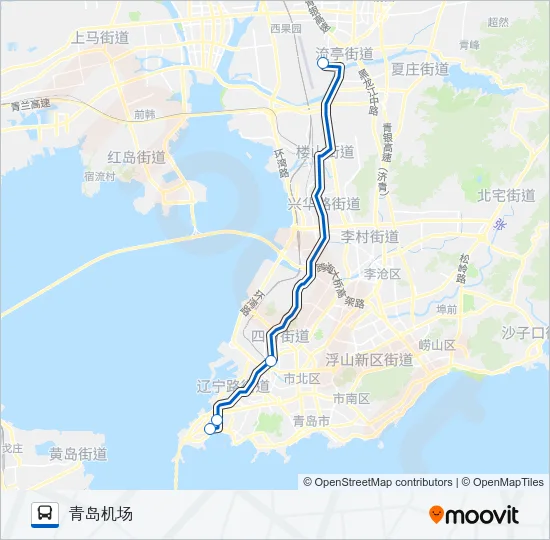 机场2线(702路) Bus Line Map