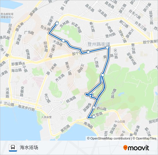 公交604洗海澡区间班车路的线路图