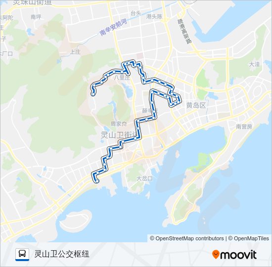 公交开发区21山子西定点延伸线路的线路图