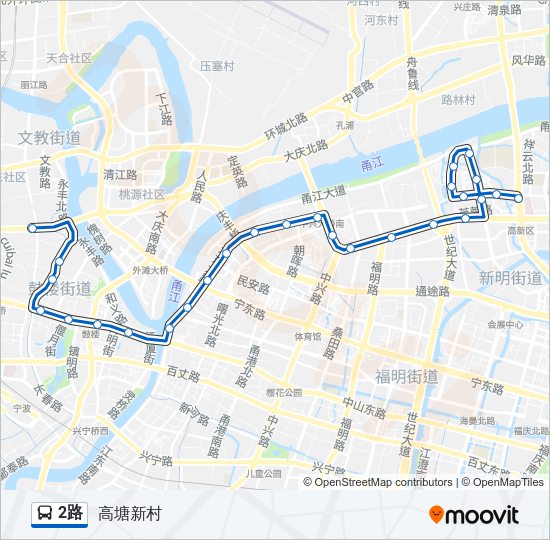 公交2路的线路图