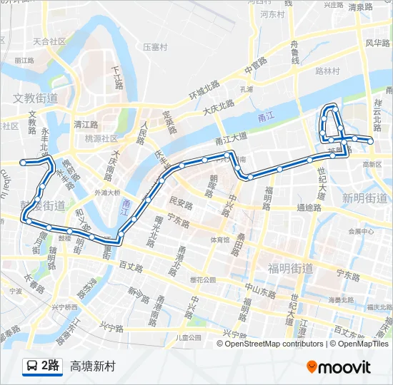 公交2路的线路图