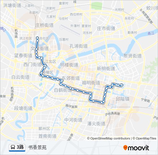 公交3路的线路图