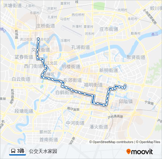 公交3路的线路图