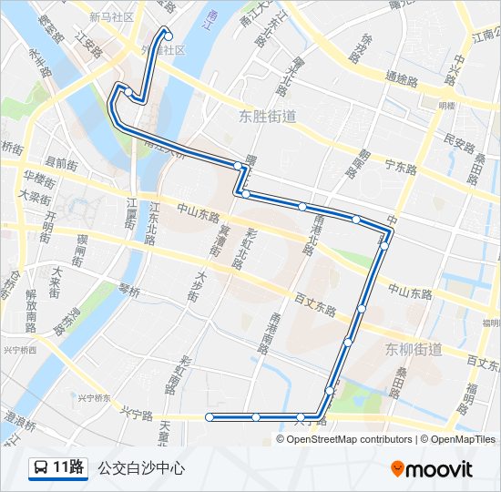公交11路的线路图