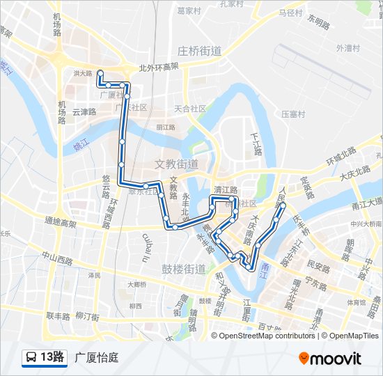 13路 Bus Line Map