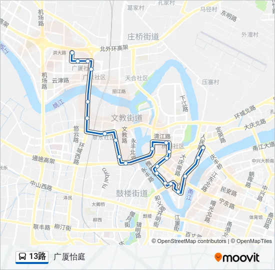 公交13路的线路图