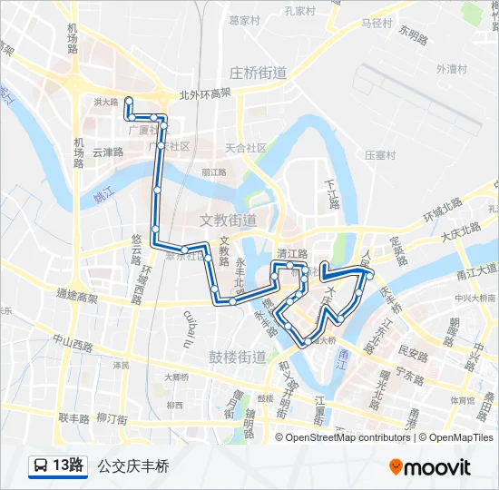 13路 Bus Line Map