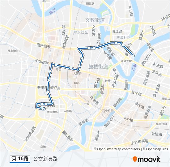 公交16路的线路图