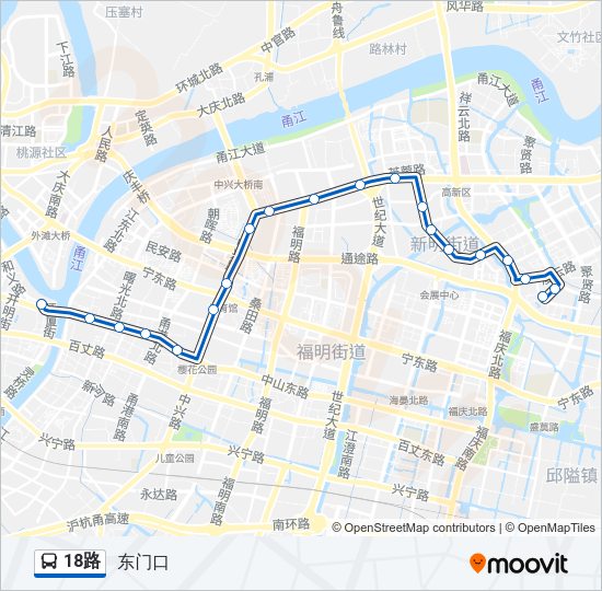 公交18路的线路图