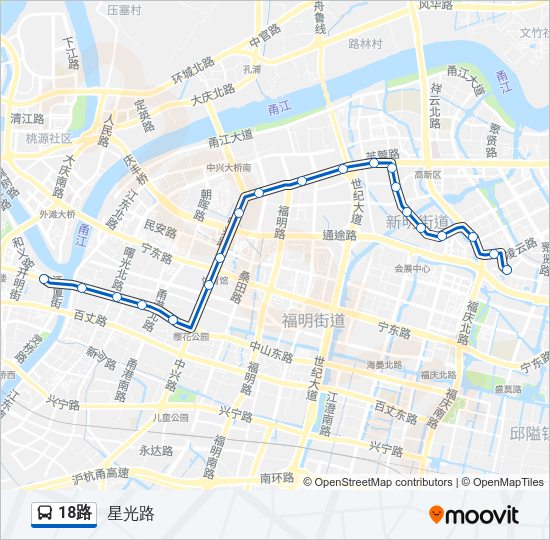 公交18路的线路图