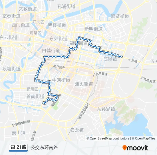 21路 Bus Line Map