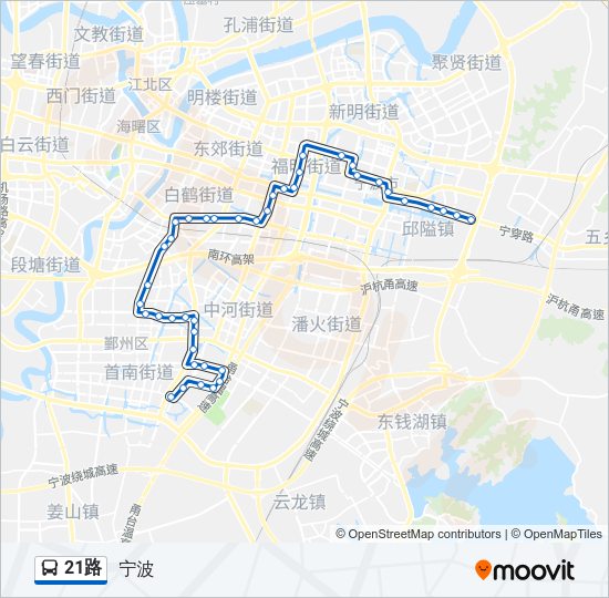 公交21路的线路图