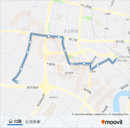 公交22路的线路图