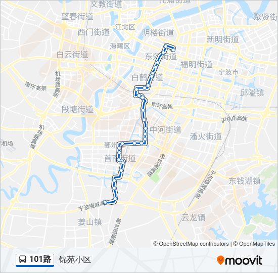 公交101路的线路图