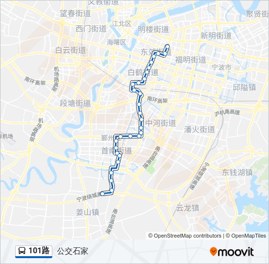 公交101路的线路图