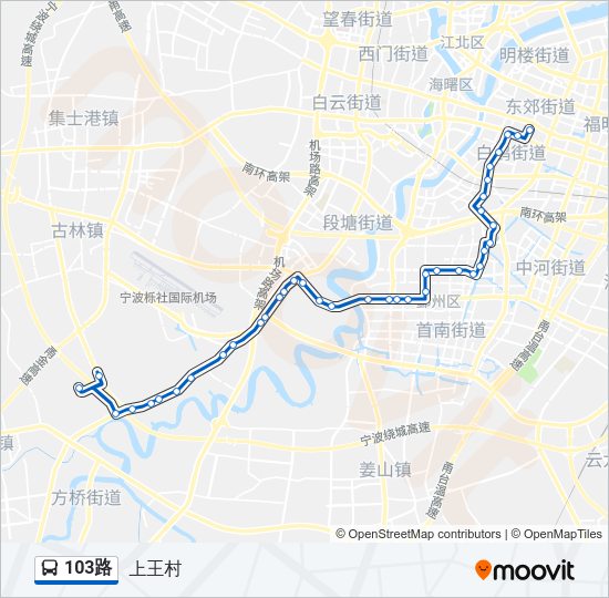 公交103路的线路图