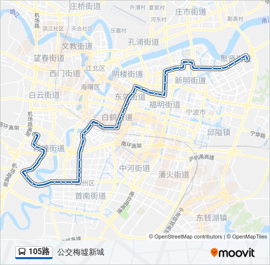 公交105路的线路图