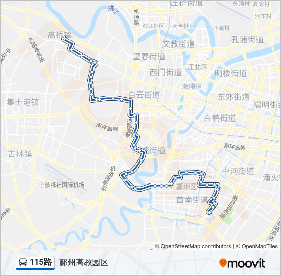 公交115路的线路图