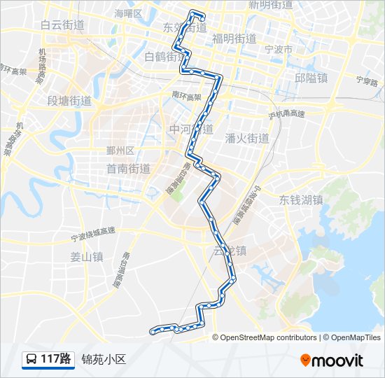 公交117路的线路图
