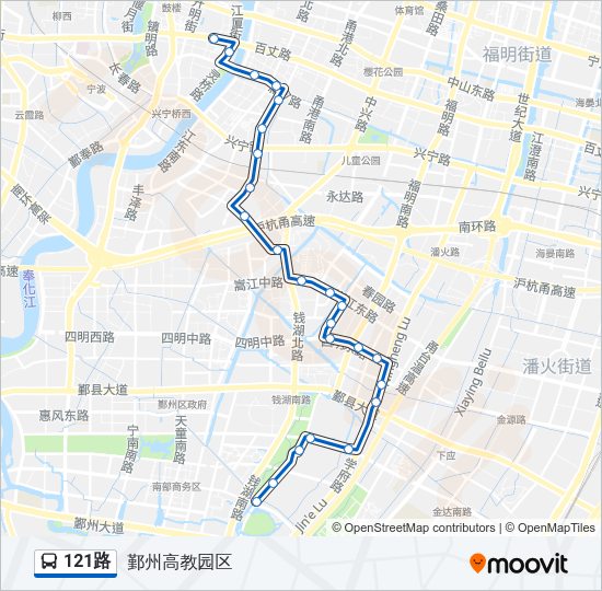 121路 Bus Line Map