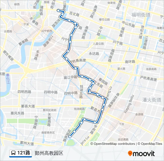 公交121路的线路图
