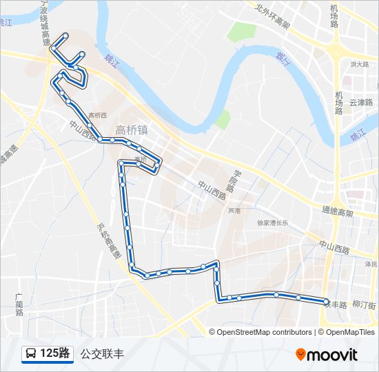 公交125路的线路图
