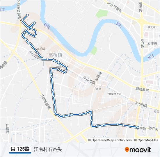 公交125路的线路图