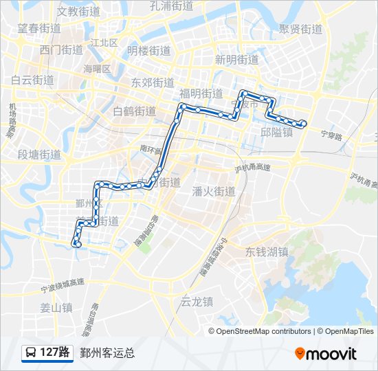 127路 Bus Line Map