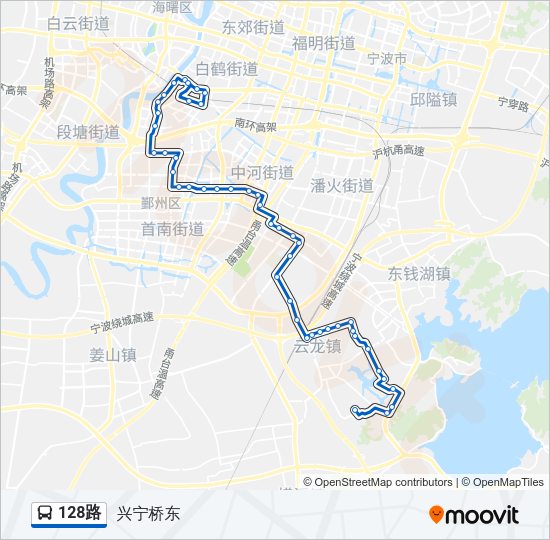 公交128路的线路图