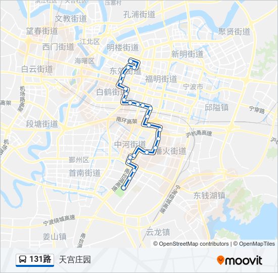 公交131路的线路图